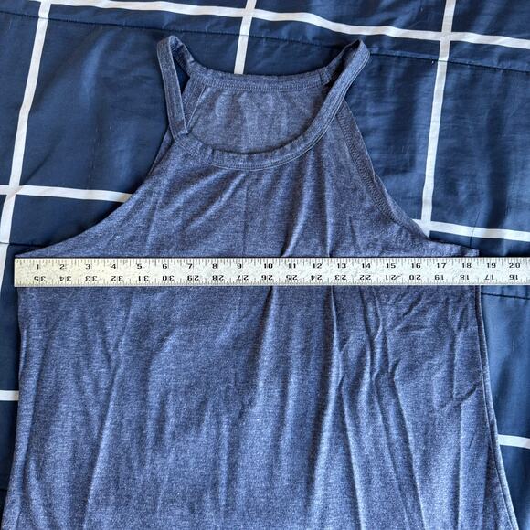 Heather Navy Racerback Tank Top Lightweight Knit Size L - Picture 5 of 6